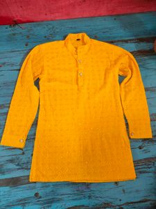 Vibrant Yellow Chikankari Kurta