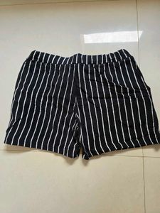 Striped High-Waisted Shorts with Bow Tie
