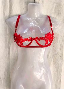 Red Lace Trimmed Bra