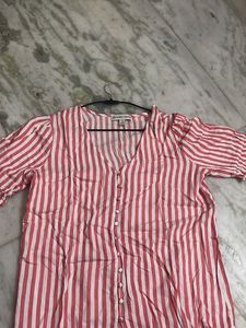 Striped Button-Up Blouse