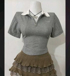crop top grey coloured