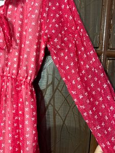 Chic Pink Floral Midi Dress