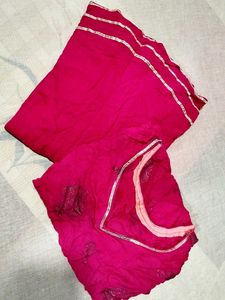 🎀 Pink Kurta Set with Palazzo Pants😍
