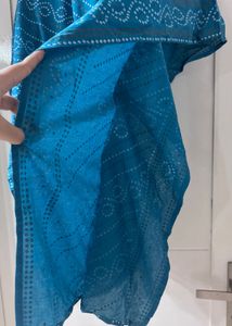 Teal Bandhani Print Kaftan Dress/Top