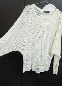 Chic Cream Crochet Knit