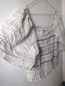 Smocked Square Neck Crop Top
