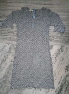 Sheer Lace Blue Mini Dress