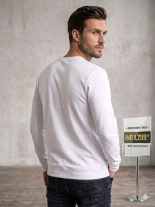 Men's White NYC Graphic Long Sleeve T-Shirt