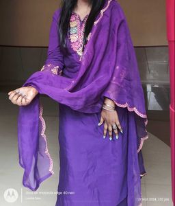 Elegant Purple Kurta Set with Dupatta