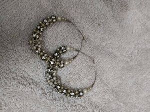Glamorous Hoop Earrings with Pearls & Crystals