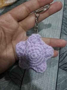 Crocheted Star Keychain