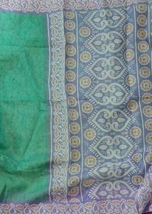Boho Geometric Print Saree