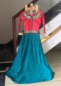 mirror embroidered lehngha choli