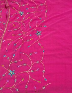 Beautiful Embroidered Pink Saree