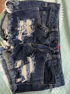 Distressed Denim Shorts