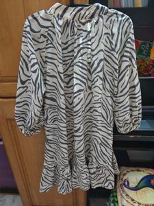 Stylish Zebra Print Mini Dress