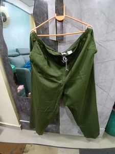 Olive Green Lounge Shorts With Pocket