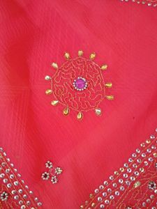 Beautiful rose pink Embroidered Saree🩷