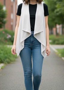 Sleeveless Waterfall Vest