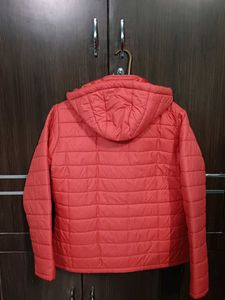 Orange Padded Hooded Jacket