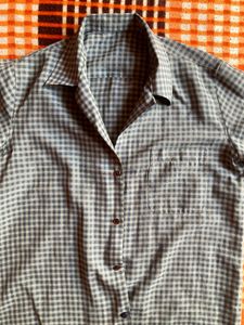 Checkered Short Sleeve Button-Up Shirt