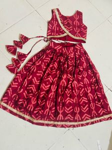 Girls Printed 3-Piece Lehenga &amp; Choli with Dupatta
