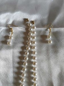 Elegant Pearl Necklace &amp; Earrings Set