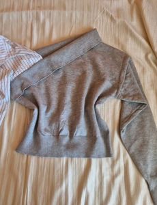 Stylish Grey One-Shoulder Top