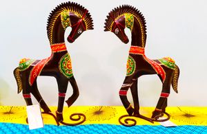 Combo Of 2 Metal Art Horses Decor