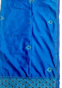 Vibrant Blue Pure Banarasi Silk Embroidery Dupatta