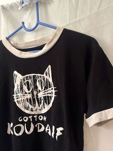 Cute Cat Graphic Black T-Shirt