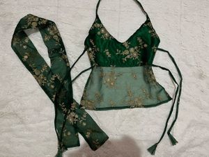 Backless Chatpate top with Dupatta