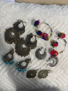Ethnic Earring Combo Jhumkas