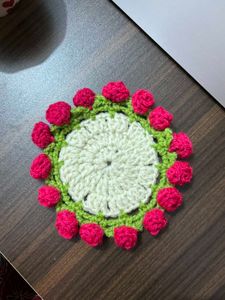 Handmade Crochet Floral Coaster