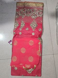 Elegant Pink Embroidered Dress Material