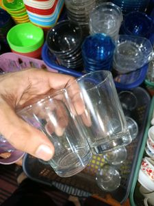 Set of 6 Glasses. (Not crystal clear)