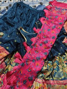 Elegant Blue and Pink Lehenga Choli