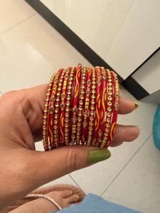Red &amp; Gold Bangle Set