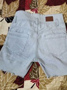 Light Wash Denim High Waisted Shorts