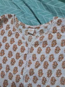 Floral Print Cotton Kurta