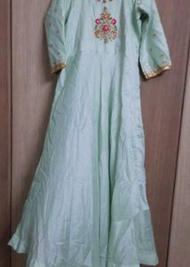 Elegant Mint Green Anarkali Gown