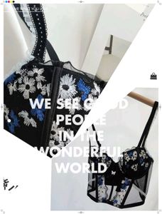 Floral Embroidered Mesh Corset