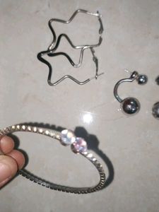 Star Hoop Earrings &amp; Ball Studs Set