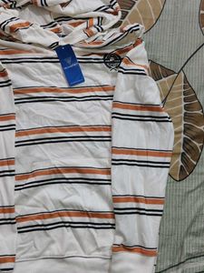 Striped Hoodie with Drawstring