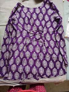 Vibrant Purple Block Print Kurta
