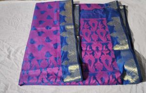 Pink & Blue Saree with Blouse NEVER USED