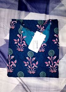 Teal Floral Print Kurta