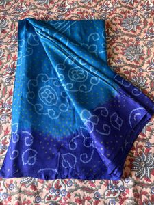 Pure gaji silk bandhini saree