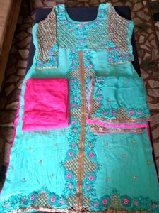 3Set Kurta Heavy Dupatta With Pant Type Plazo😍✅