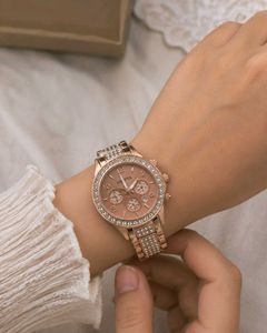 Original GENEVA Rose Gold Crystal Watch for Women